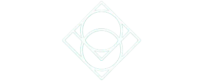 'n Geometriese ontwerp met oorvleuelende wit en ligblou sirkels en driehoeke binne 'n diamantvorm, teen 'n swart agtergrond met 'n gepikseleerde grysskaalpatroon – perfek as agtergrond vir kata kata motivasi hidup.